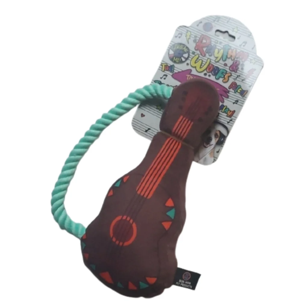 Bow Wow Rhythm & Woofs Guitar Squeak Toy-OS